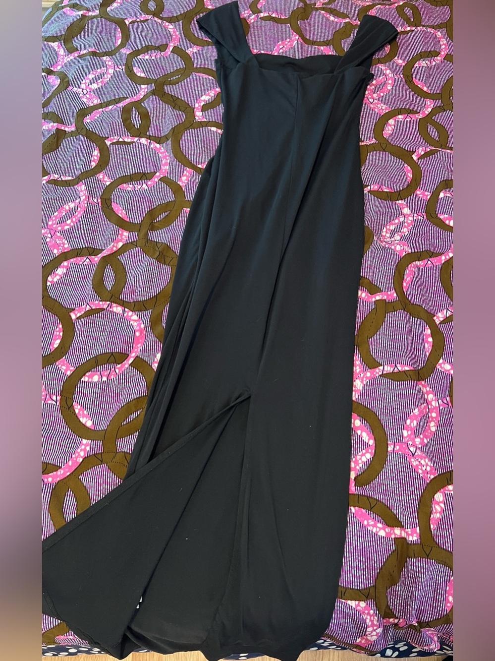 Classic Black Square-Neck Maxi Dress - Picture 4 of 5